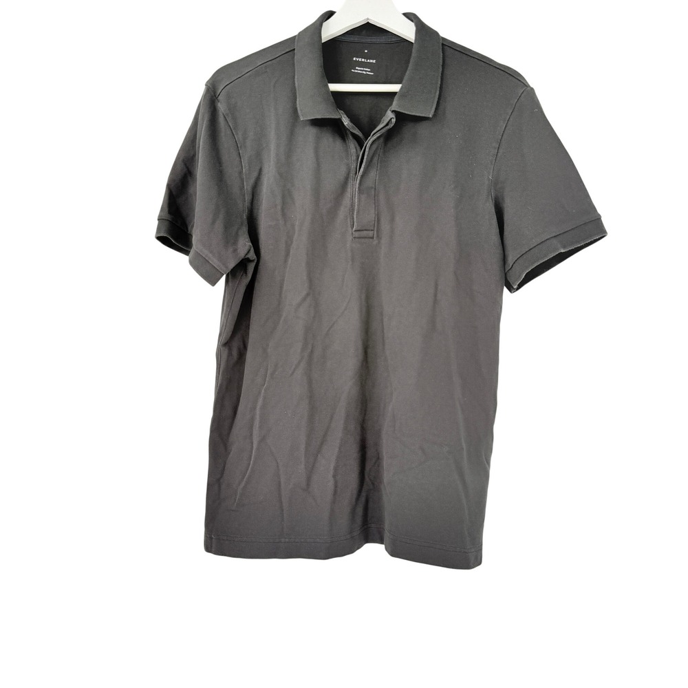Everlane Performance Polo Mens Size M Black Organic Cotton Stretch Casual
